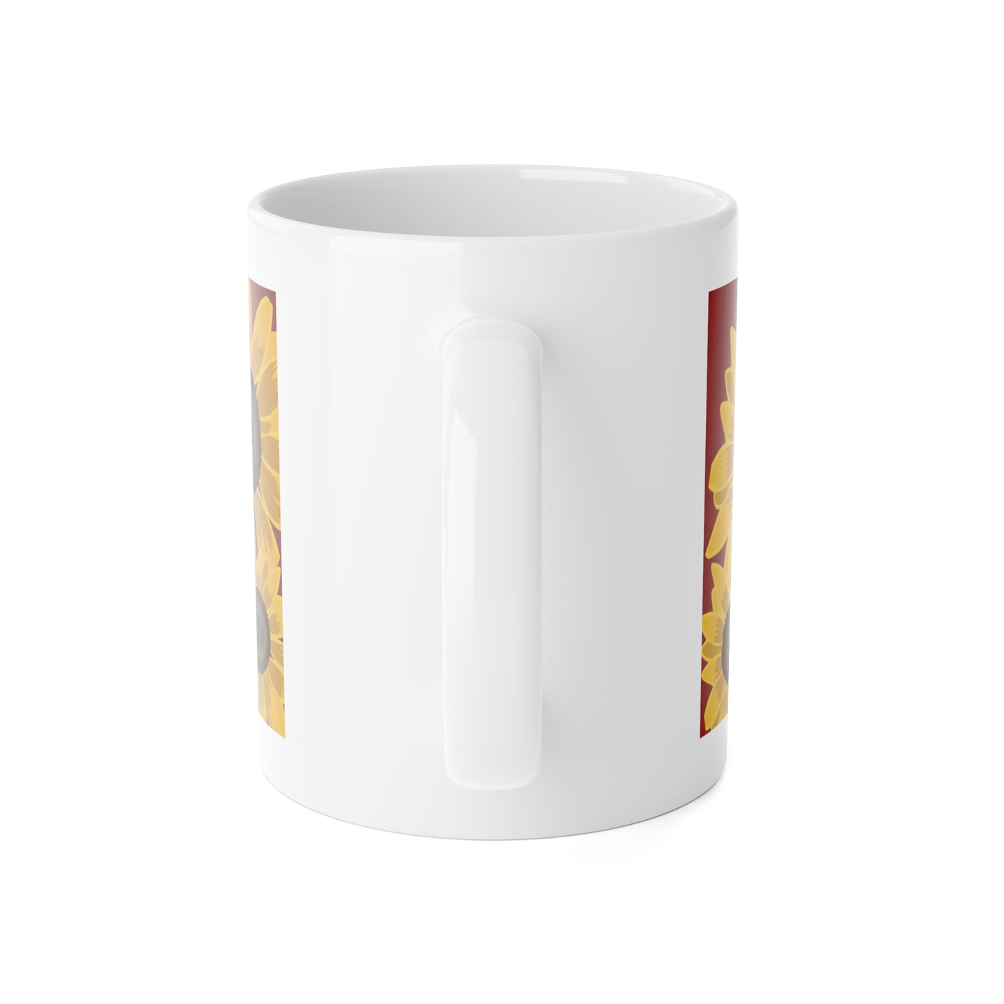 Hand Drawn Hopi Black Dye Sunflower Mug,11oz