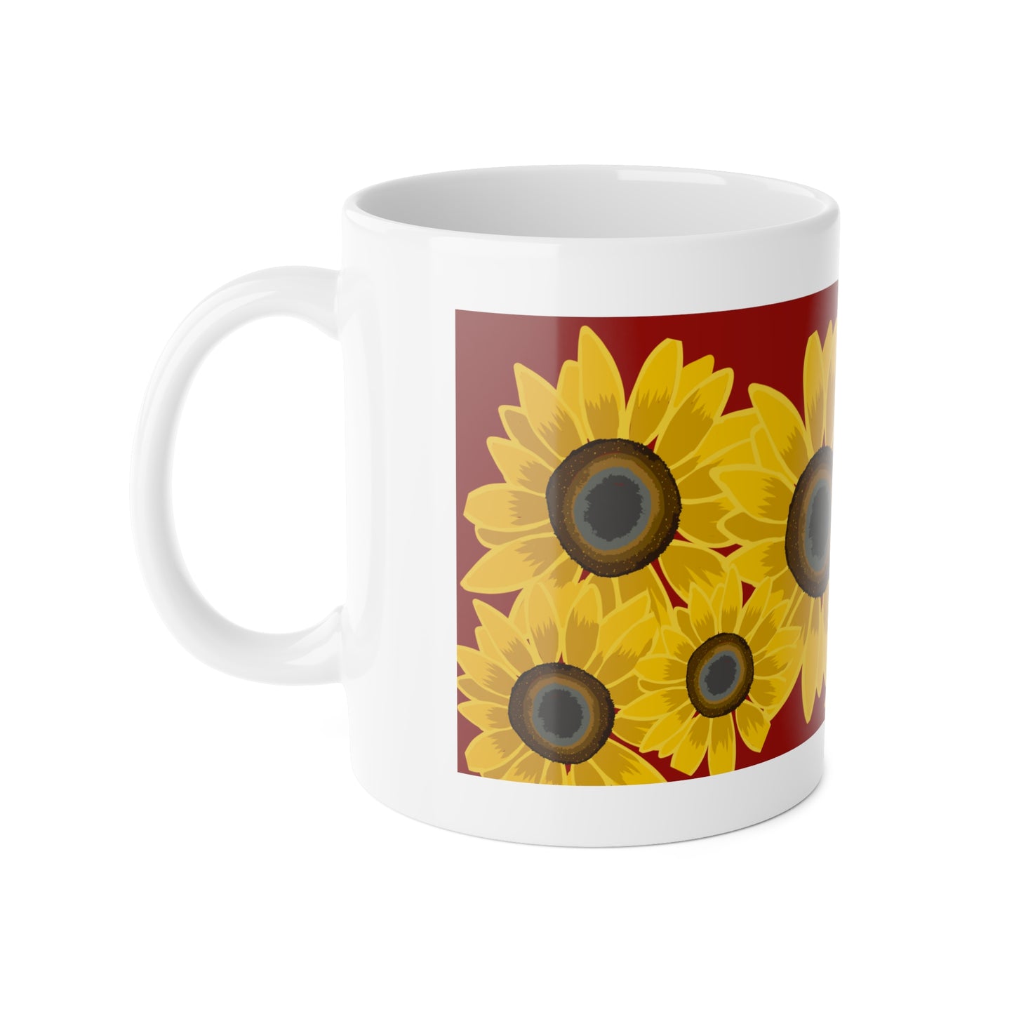 Hand Drawn Hopi Black Dye Sunflower Mug,11oz