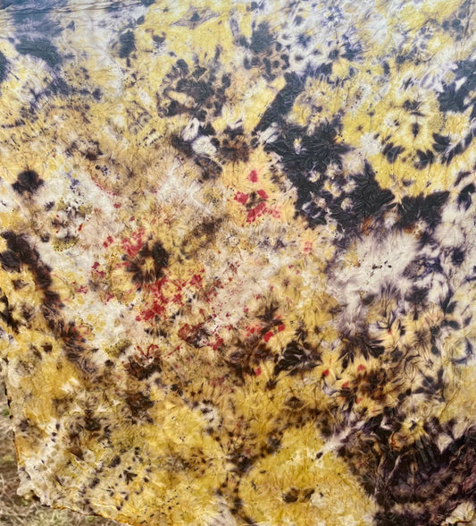 Plant Dyed Botanical 100% Silk Scarf Limited Batch  No. 07