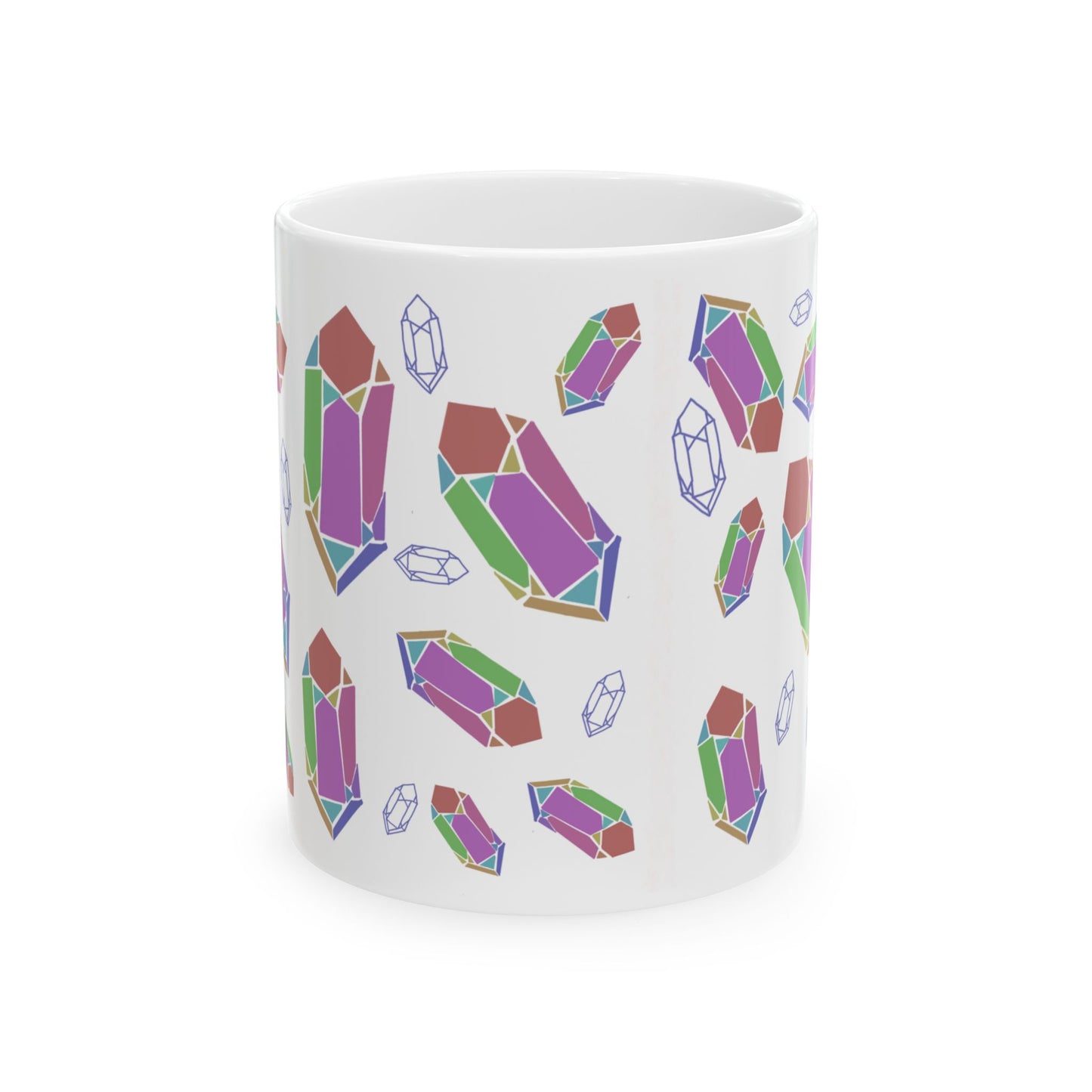 Quartz Crystal Field Guide Hand Drawn Illustration Ceramic Mug, (11oz, 15oz)